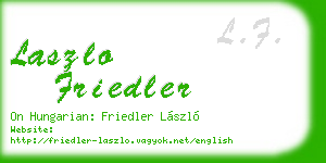 laszlo friedler business card